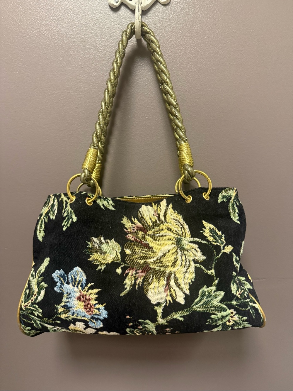 Embellished Black Floral Sequin Shoulder Bag - Picture 13 of 14
